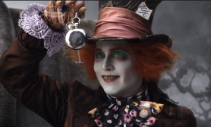 Burton's Mad Hatter with impossibly large eyes